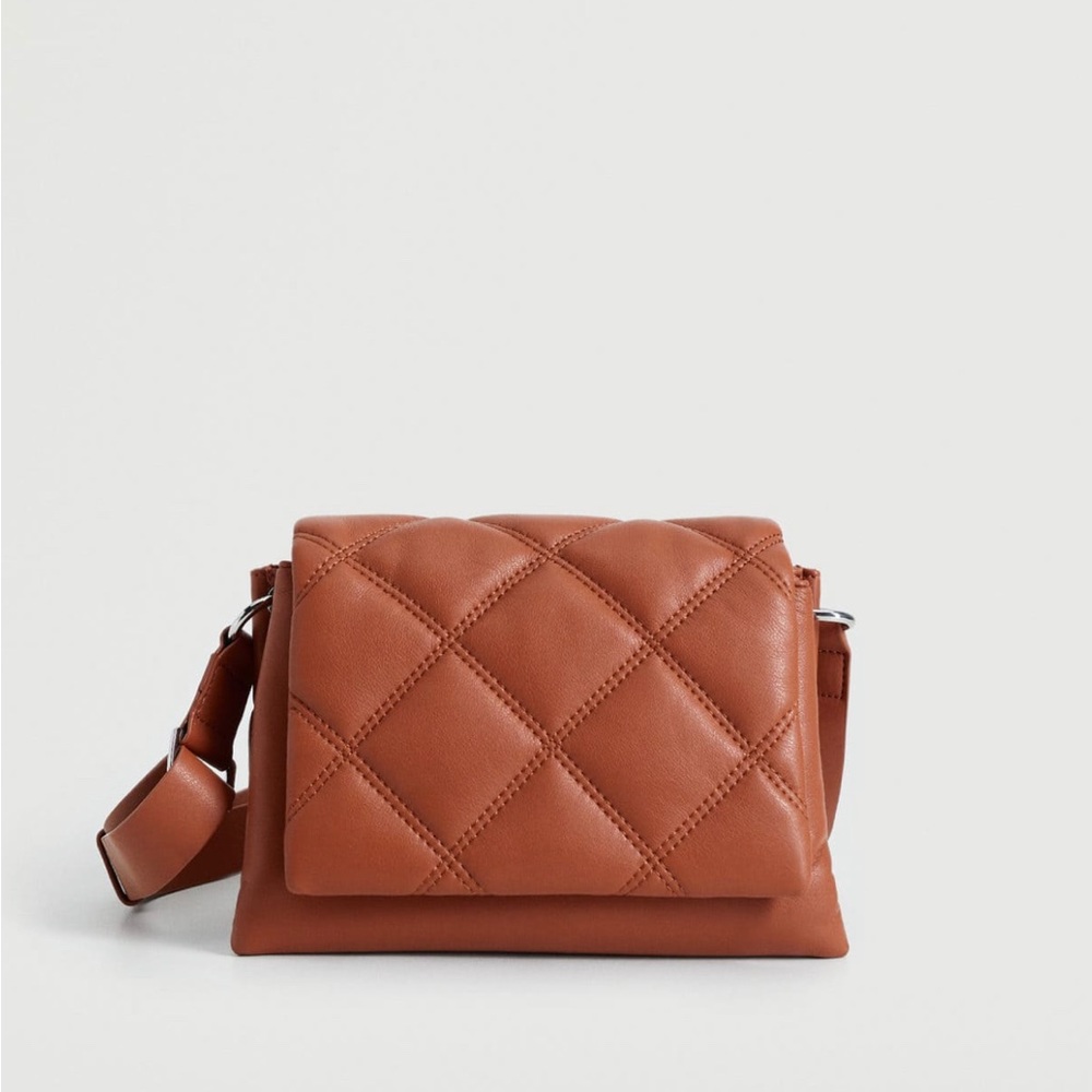 Mango Quilted Crossbody Bag Orange